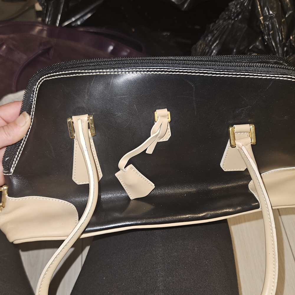Chic Black and Cream Satchel